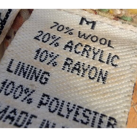 Vintage Flashback Couture Jacket Wool Blend Boho Blazer Patchwork‎ Fringe Sz M - Picture 12 of 12